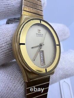 Rare Vintage Tissot Day-Date Gold Plated Automatic Swiss Wrist Watch