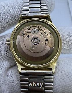 Rare Vintage Tissot Day-Date Gold Plated Automatic Swiss Wrist Watch