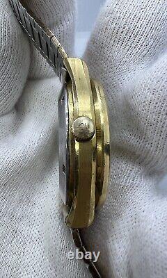 Rare Vintage Tissot Day-Date Gold Plated Automatic Swiss Wrist Watch