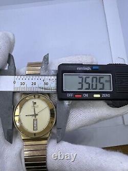 Rare Vintage Tissot Day-Date Gold Plated Automatic Swiss Wrist Watch