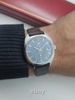 Rare Vintage Tissot Seastar Automatic Men's Watch Blue Dial, 1970s Swiss Made