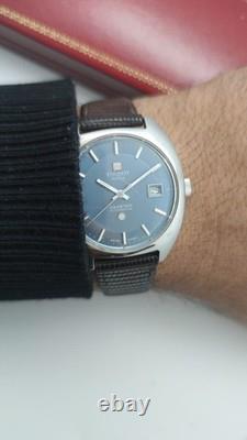 Rare Vintage Tissot Seastar Automatic Men's Watch Blue Dial, 1970s Swiss Made