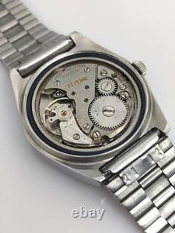 Rare Vintage Titoni Airmaster Blue Dial 17 Jewels Manual Wind Swiss Made Watch