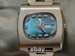 Rare Vintage Tressa Laser Beam Stainless Steel TV Dial Swiss Automatic Men's