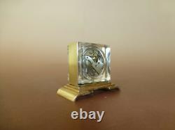 Rare Vintage Turler Swiss Miniature Skeleton Clock Luxury Brass Case (See Video)