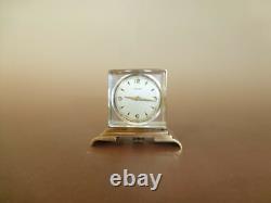 Rare Vintage Turler Swiss Miniature Skeleton Clock Luxury Brass Case (See Video)