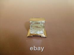 Rare Vintage Turler Swiss Miniature Skeleton Clock Luxury Brass Case (See Video)