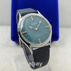 Rare Vintage Vulcain Handwind Swiss Made Diamond 17 Jewels Men's Watch