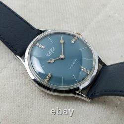 Rare Vintage Vulcain Handwind Swiss Made Diamond 17 Jewels Men's Watch