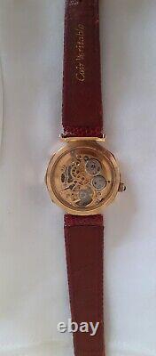 Rare Vintage Vulcain Mecanical Skelton Swiss Watch 1970's MSR T-44 17Jewels