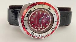 Rare Vintage Windert Watch Swiss Pilots Watch Month Indicator Burgundy Dial