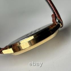 Rare Vintage Wittnauer Moon Phase World Time Dual Calender Swiss 37mm Watch Gold