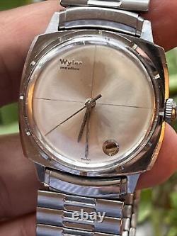 Rare Vintage Wyler Incaflex Swiss Square 1968 2-1122 Cross-Hair Dial Men's watch