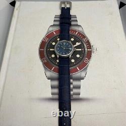 Rare Vintage WylerVetta Watch Automatic Blue Dial Swiss Made Men's Wristwatch