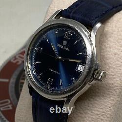 Rare Vintage WylerVetta Watch Automatic Blue Dial Swiss Made Men's Wristwatch