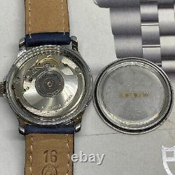 Rare Vintage WylerVetta Watch Automatic Blue Dial Swiss Made Men's Wristwatch