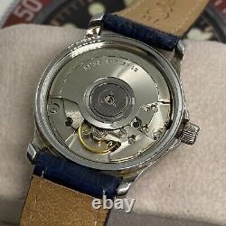 Rare Vintage WylerVetta Watch Automatic Blue Dial Swiss Made Men's Wristwatch