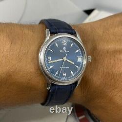 Rare Vintage WylerVetta Watch Automatic Blue Dial Swiss Made Men's Wristwatch