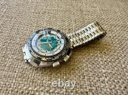 Rare Vintage YAROM Swiss Mechanical 17 Jewels Watch Green Dial World Time