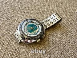 Rare Vintage YAROM Swiss Mechanical 17 Jewels Watch Green Dial World Time