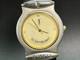 Rare! Vintage YVES SAINT LAURENT Gold Diamonds Dial 30mm Swiss QZ Watch From JAP