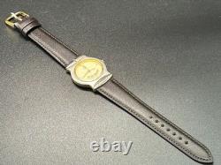 Rare! Vintage YVES SAINT LAURENT Gold Diamonds Dial 30mm Swiss QZ Watch From JAP Rare! Vintage YVES SAINT LAURENT Gold Diamonds Dial 30mm Swiss QZ Watch From JAP