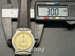 Rare! Vintage YVES SAINT LAURENT Gold Diamonds Dial 30mm Swiss QZ Watch From JAP