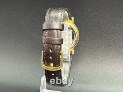 Rare! Vintage YVES SAINT LAURENT Gold Diamonds Dial 30mm Swiss QZ Watch From JAP