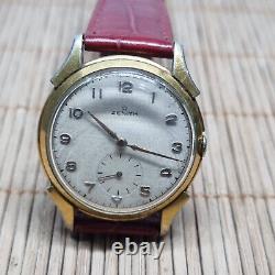 Rare Vintage Zenith Cal. 106-6 Manual Winding 34mm Swiss Watch 1950s