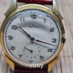 Rare Vintage Zenith Cal. 106-6 Manual Winding 34mm Swiss Watch 1950s