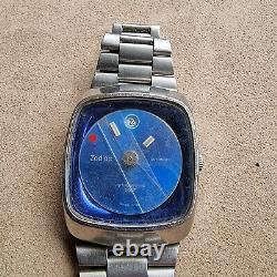 Rare Vintage Zodiac Astrographic Sst Mystery Dial Automatic Wristwatch Swiss