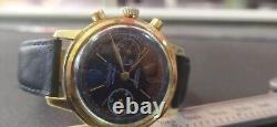 Rare Vintage chronograph Watch Black dial swiss made parts -repairs