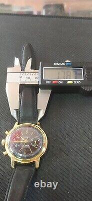 Rare Vintage chronograph Watch Black dial swiss made parts -repairs