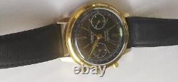 Rare Vintage chronograph Watch Black dial swiss made parts -repairs