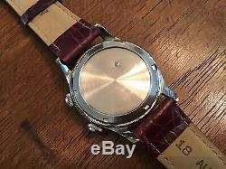 Rare Vtg Chandler 17 Jewel Alarm Manual Wind Up Men Swiss Watch Stainless Case