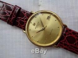 Rare Vtg Swiss 18k Gold Electroplated Raymond Weil Geneve Mens Automatic Watch