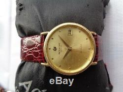Rare Vtg Swiss 18k Gold Electroplated Raymond Weil Geneve Mens Automatic Watch