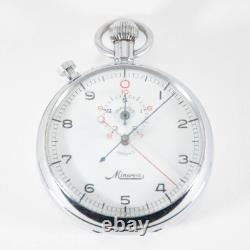 Rare Vtg Swiss Made Minerva Rattrapante Stop Watch 9 Jewels