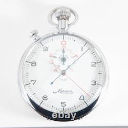 Rare Vtg Swiss Made Minerva Rattrapante Stop Watch 9 Jewels