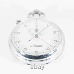 Rare Vtg Swiss Made Minerva Rattrapante Stop Watch 9 Jewels