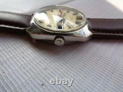 Rare Vtg Swiss Ss Enicar Ocean Pearl Cream Dial Automatic Gents Wristwatch