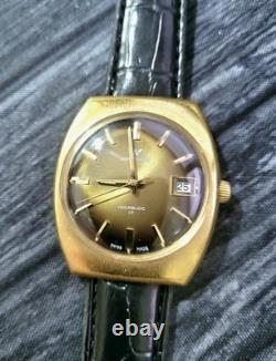 Rare Waltham Vintage Mens Swiss Cats Eye Dial Mech Watch