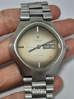 Rare Zodiac Sst 36000 Dial Automatic Vintage Men's Ltd Wristwatch Swiss Day Date