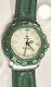 Rare Zodiac Vintage Leather Green Swiss Formula Wrist Watch (c281a)