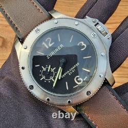 Rare Zuriner Depth Charge ZV-01 Swiss Made Manual Winding cal. 6497 Vintage Watch