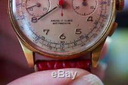 Rare and vintage EGONA swiss chronograph anno santo 1950 manual winding