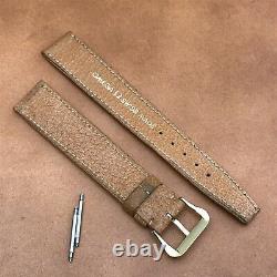 Rare nos Omega Swiss Pigskin 18mm Vintage Watch Band & Premium Gold-Tone Buckle