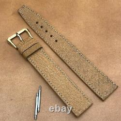 Rare nos Omega Swiss Pigskin 18mm Vintage Watch Band & Premium Gold-Tone Buckle