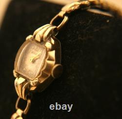 Rare vintage 1955 Ladies' Swiss Bulova Miss America gold bracelet wristwatch