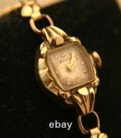 Rare vintage 1955 Ladies' Swiss Bulova Miss America gold bracelet wristwatch